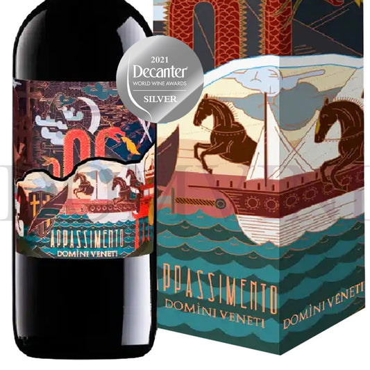 Appassimento Rosso Veneto IGT Passito 2023 (Marco Polo Edition), DOMINI VENETI - Magnum 1,5 Liter mit Geschenkpackung 3er Weinapaket