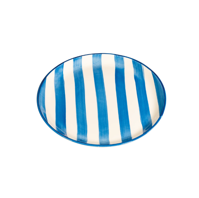 "Lido Righe" Teller rund 21cm handgefertigt (Design Federico de Majo) (2er-Set)