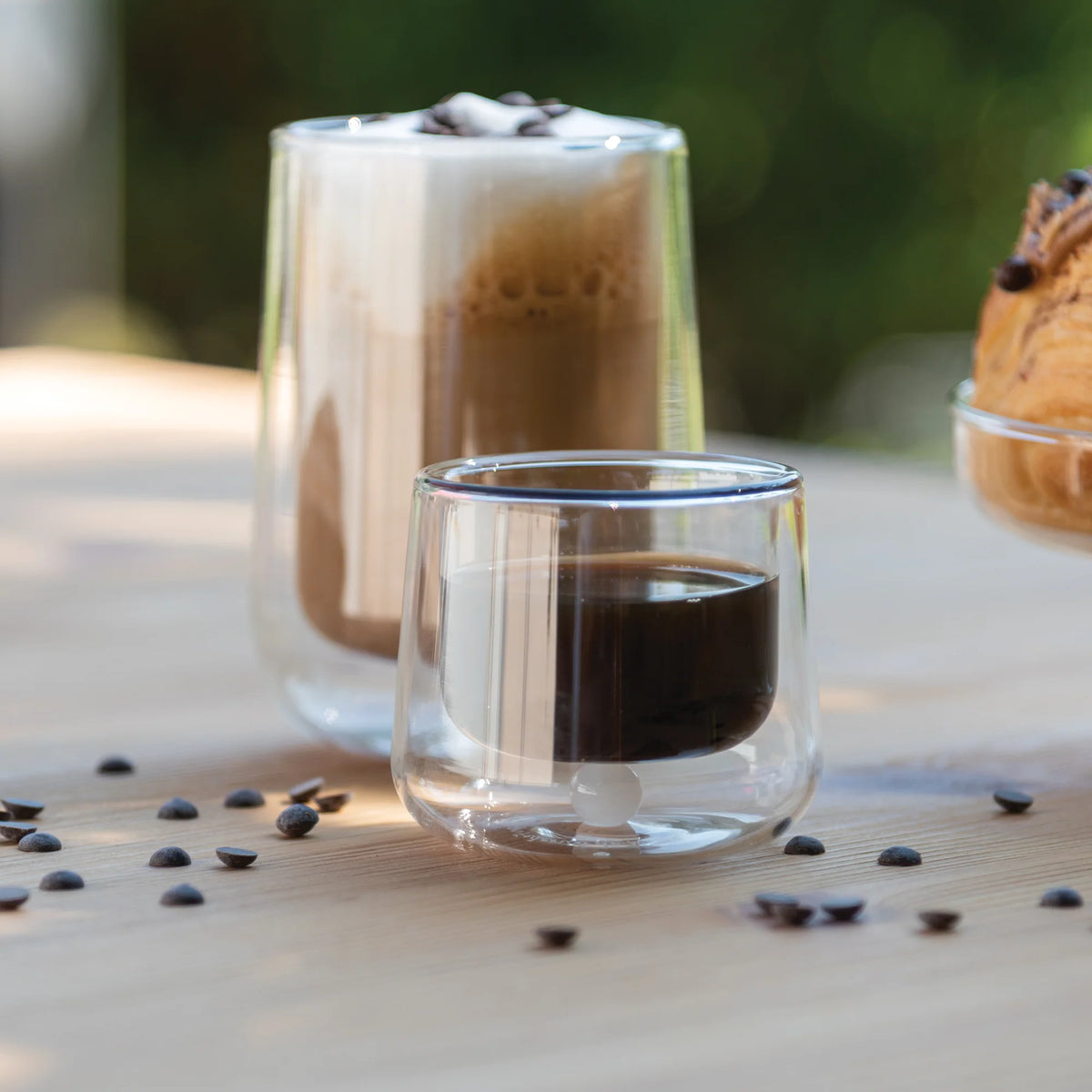 Bilia doppelwandige Kaffeetasse 9,5cl handgefertigt (Design Federico de Majo) zafferano (2er-Set)