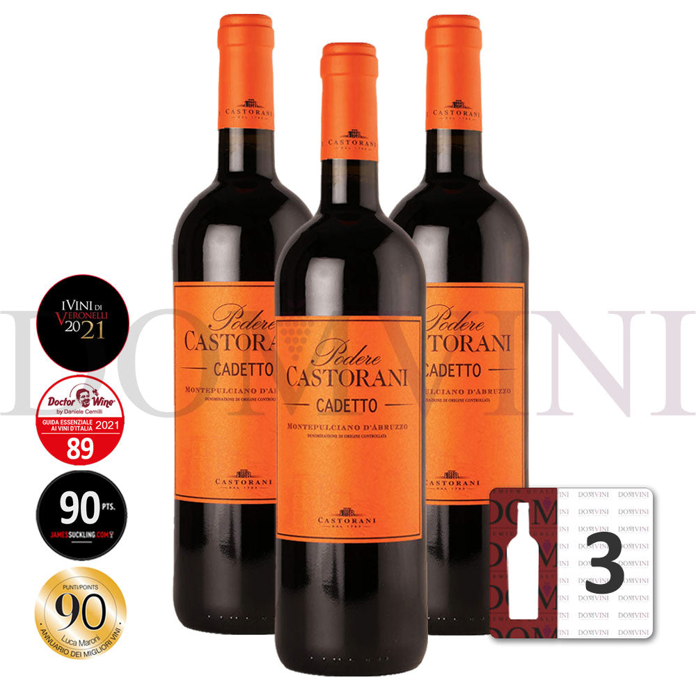 CASTORANI "Podere Castrorani" Cadetto Montepulciano d'Abruzzo DOC 2018 - 3er Weinpaket