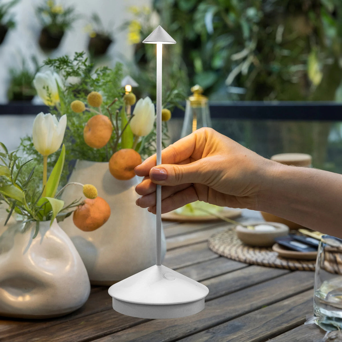 Pina 3K Akku-Tischlampe IP54 Dimmbar - Zafferano