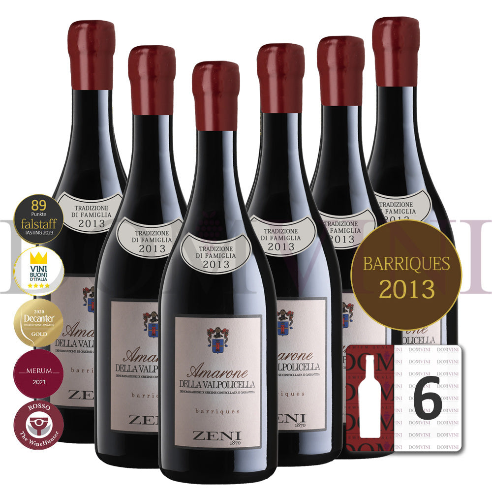 ZENI "Amarone della Valpolicella" Barriques DOCG 2013 (TRADIZIONE DI FAMIGLIA 2013) - 6er Weinpaket