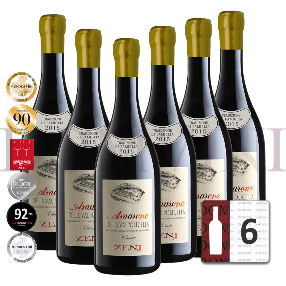ZENI "Amarone della Valpolicella" DOCG Classico 2015 (TRADIZIONE DI FAMIGLIA 2015) - 6er Weinpaket