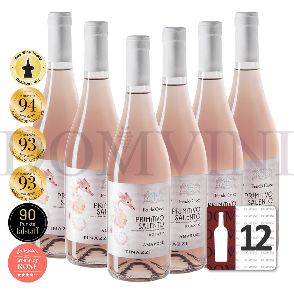 Feudo Croce "Amarosè" Primitivo Salento Rosato IGP 2024, TINAZZI - 12er Weinpaket