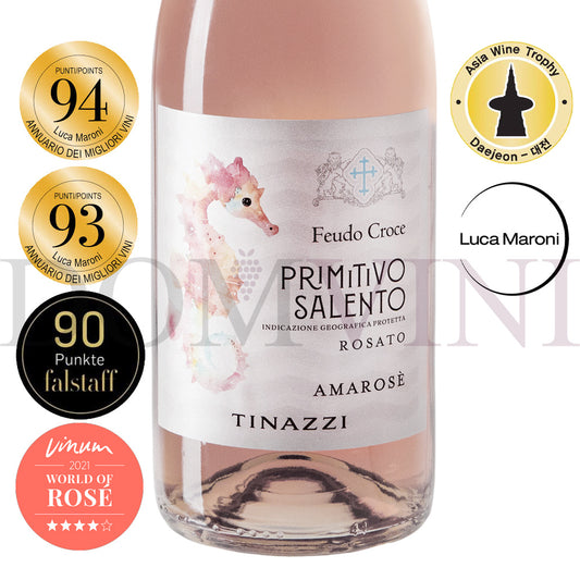 Feudo Croce "Amarosè" Primitivo Salento Rosato IGP 2024, TINAZZI - 12er Weinpaket