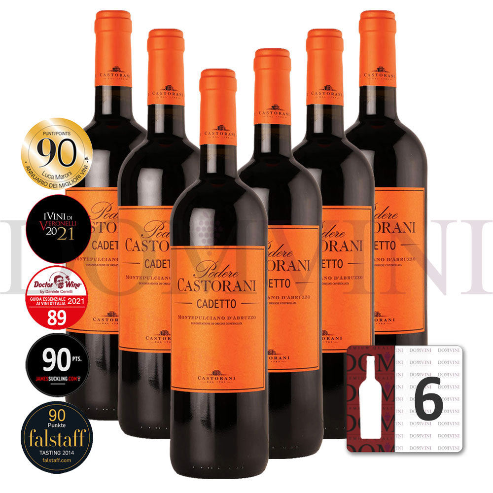 CASTORANI "Podere Castrorani" Cadetto Montepulciano d'Abruzzo DOC 2019 - 6er Weinpaket
