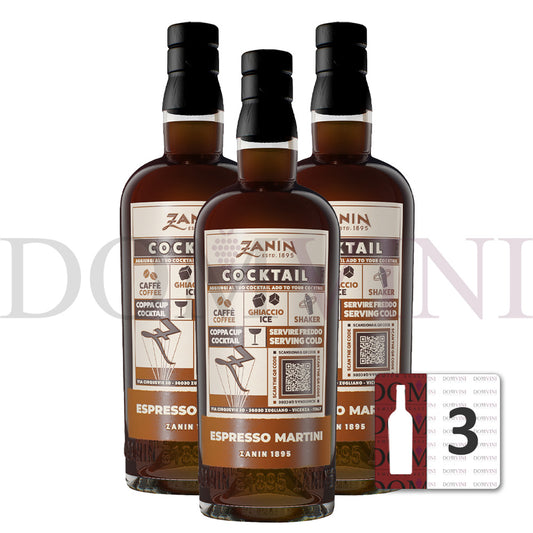 ZANIN Cocktail "Espresso Martini" 18,0% vol. 0,7 Liter - 3er Pack