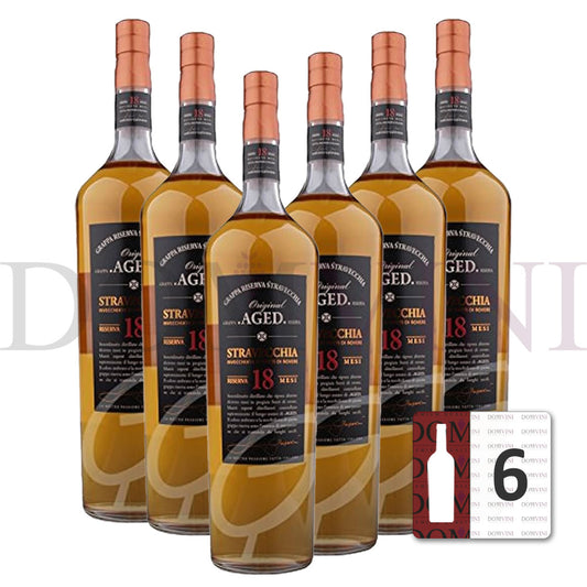Lorenzo Gasparini Grappa Stravecchia 18 Mesi Riserva - 1,5 Liter Magnum 40% vol. - 6er Pack