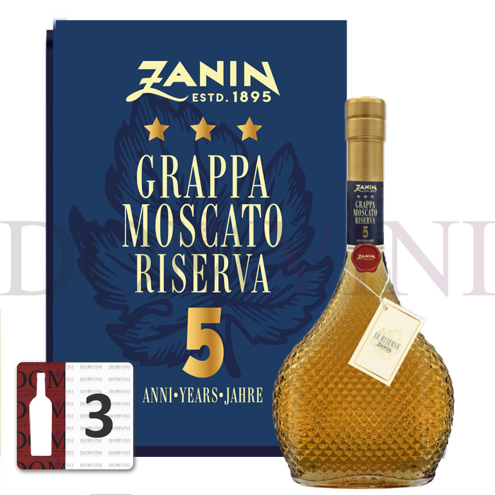 Zanin Grappa Moscato Riserva 5 Anni 40,0% vol. 0,5 Liter  - 3er Pack