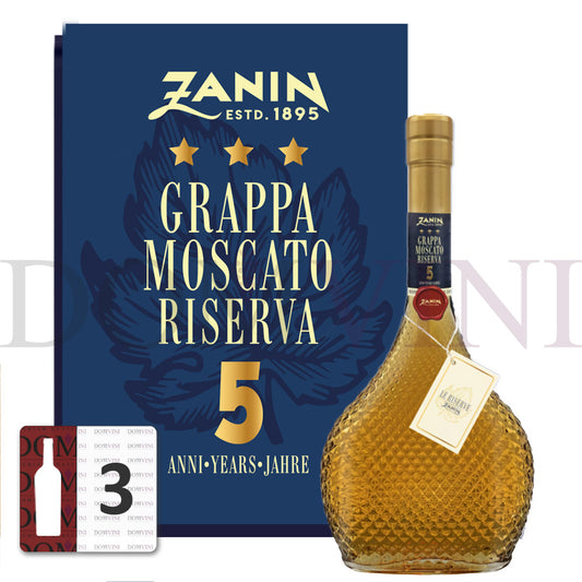 Zanin Grappa Moscato Riserva 5 Anni 40,0% vol. 0,5 Liter  - 3er Pack