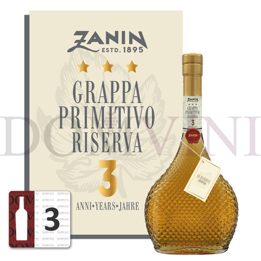 Zanin Grappa Primitivo Riserva 3 Anni 40,0% vol.  0,5 Liter - 3er Pack