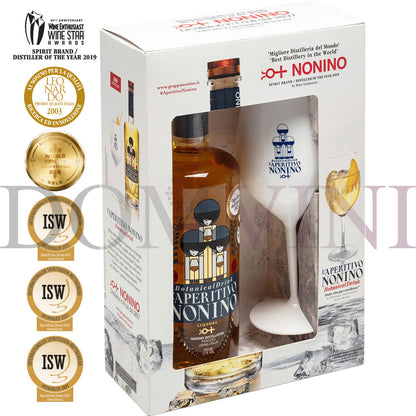 Nonino L'Aperitivo Botanical Drink 21% vol. 0,7l + 1 Glas Tritan (Geschenkbox)