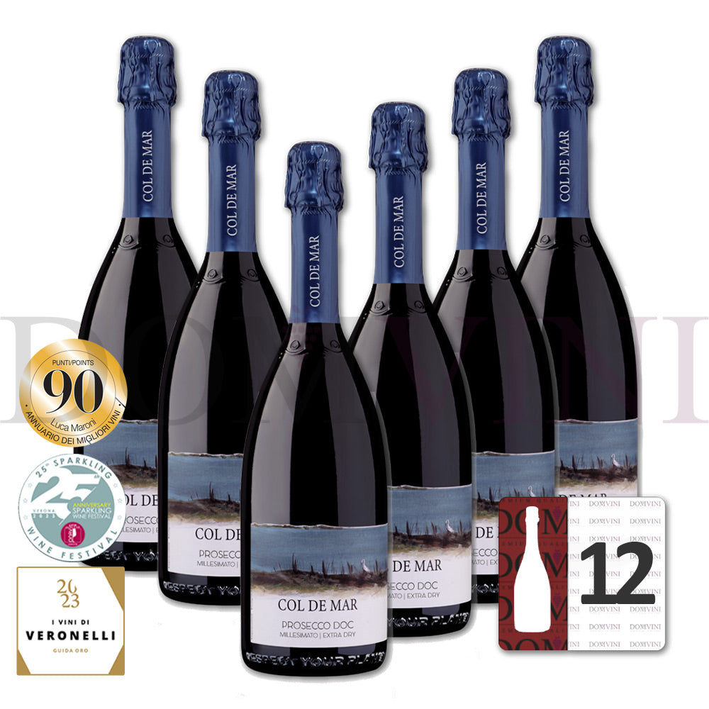 „COL DE MAR“ Prosecco DOC Millesimato EXTRA DRY SQNPI 2025 (12er Weinpaket)