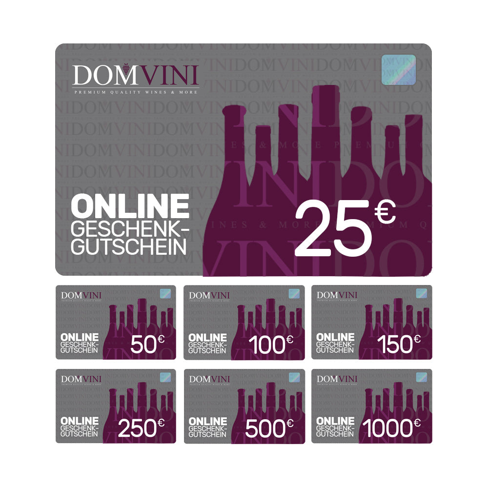 DOMVINI Geschenkgutscheine von 25€ bis 1000€