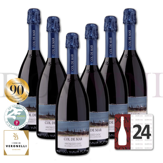 „COL DE MAR“ Prosecco DOC Millesimato EXTRA DRY SQNPI 2025 (24er Weinpaket)
