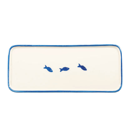 "Stencil" Teller rechteckig 26.5cm handgefertigt (Design Federico de Majo) (2er-Set)