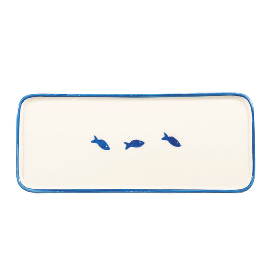 "Stencil" Teller rechteckig 26.5cm handgefertigt (Design Federico de Majo) (2er-Set)