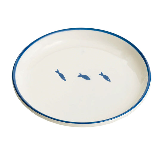 "Stencil" Teller rund 28cm handgefertigt (Design Federico de Majo) (2er-Set)