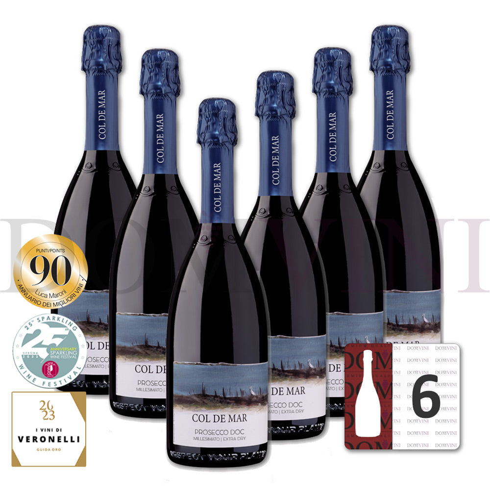 „COL DE MAR“ Prosecco DOC Millesimato EXTRA DRY SQNPI 2025 (6er Weinpaket)