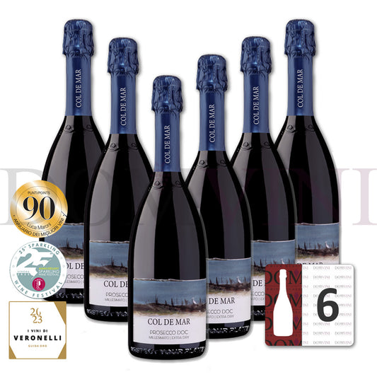 „COL DE MAR“ Prosecco DOC Millesimato EXTRA DRY SQNPI 2025 (6er Weinpaket)