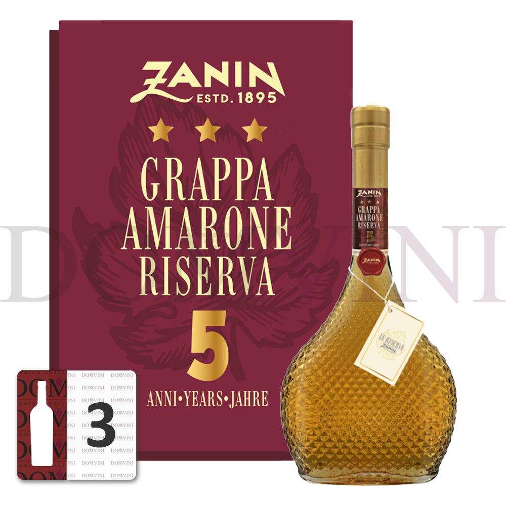 Zanin Grappa Amarone Riserva 5 Anni 40,0% vol. 0,5 Liter - 3er Pack