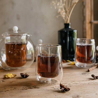 Bilia doppelwandige Tasse 27cl handgefertigt (Design Federico de Majo) zafferano (2er-Set)