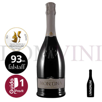 La Montina Franciacorta Brut DOCG - Magnumflasche 1,5l + 2 Gläser + OHK (Geschenkbox)