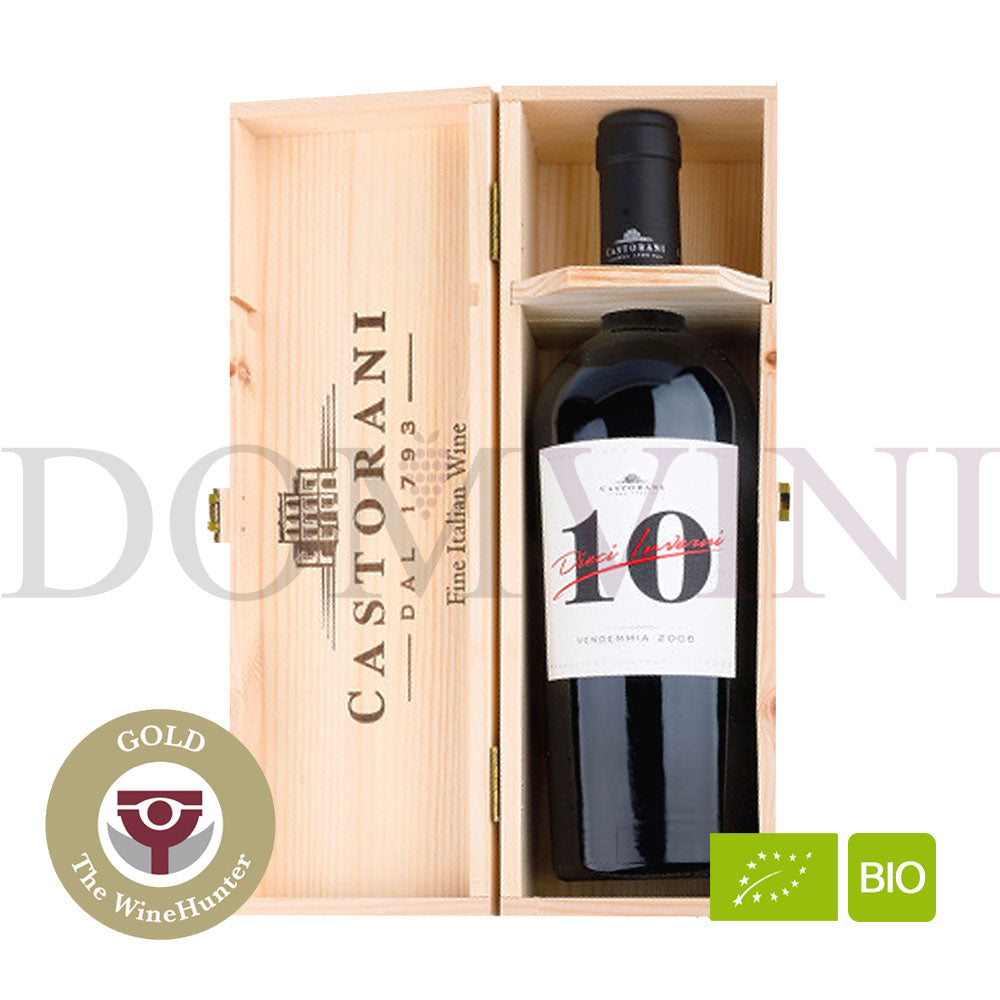 CASTORANI "Dieci Inverni" Rosso Colline Pescaresi IGT Bio 2012 in 1er OHK - 3er Weinpaket Holzkiste