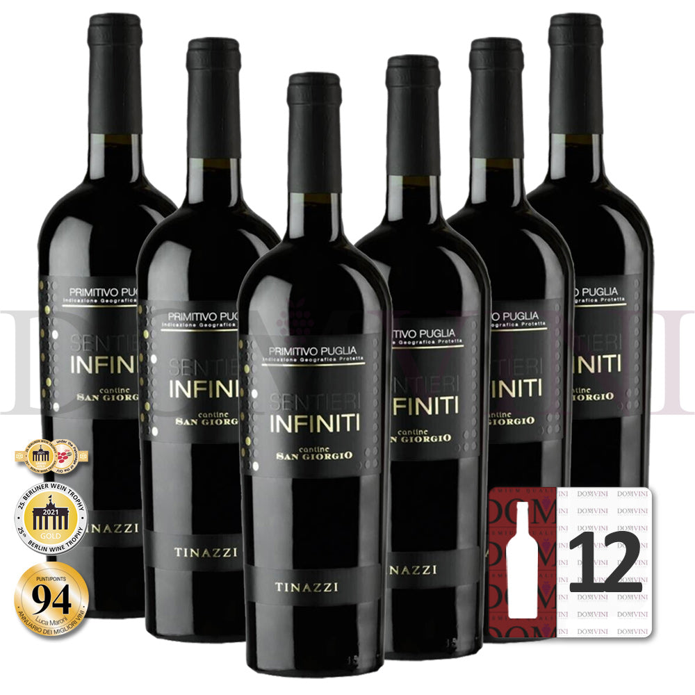 Cantine San Giorgio "Sentieri Infiniti" Primitivo Puglia IGP 2021, Tinazzi - 12er Weinpaket