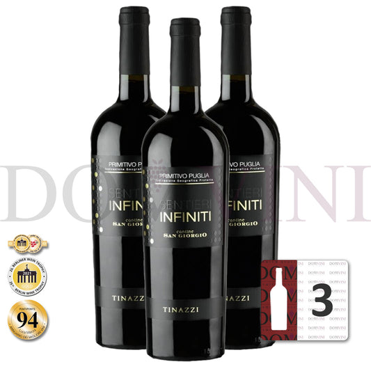 Cantine San Giorgio "Sentieri Infiniti" Primitivo Puglia IGP 2021, Tinazzi - 3er Weinpaket