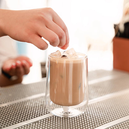 Bilia doppelwandige Tasse 27cl handgefertigt (Design Federico de Majo) zafferano (2er-Set)