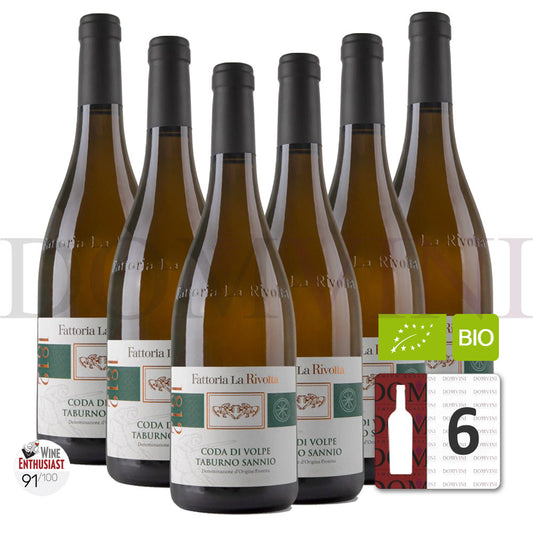 Fattoria La Rivolta Coda di Volpe „TABURNO SANNINO“ DOP 2022 Bio - 6er Weinpaket