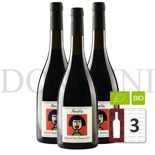 GLI ARCHI "Amelia" Cabernet Franc Toscana IGT 2020 Bio - 3er Weinpaket