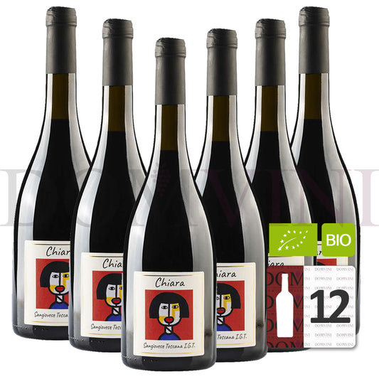 GLI ARCHI "Chiara" Sangiovese Toscana IGT 2017 Bio - 12er Weinpaket