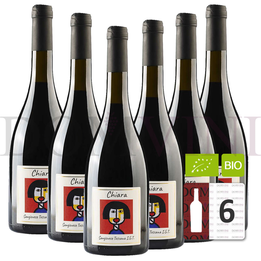 GLI ARCHI "Chiara" Sangiovese Toscana IGT 2017 Bio - 6er Weinpaket