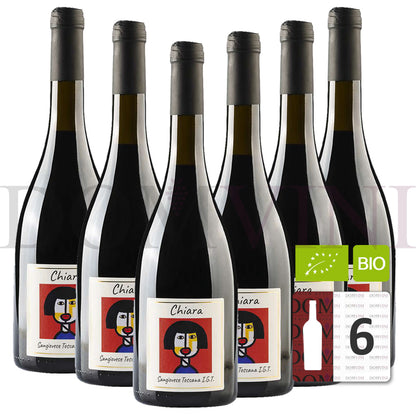 GLI ARCHI "Chiara" Sangiovese Toscana IGT 2017 Bio - 6er Weinpaket