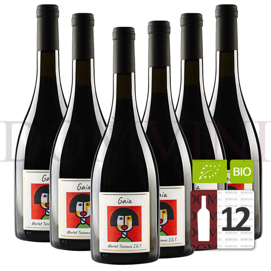 GLI ARCHI "Gaia" Merlot Toscana IGT 2017 Bio - 12er Weinpaket