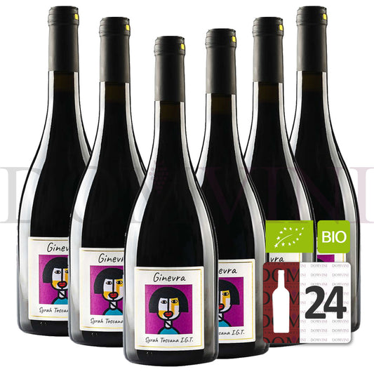 GLI ARCHI "Ginevra" Syrah Toscana IGT 2019 Bio - 24er Weinpaket