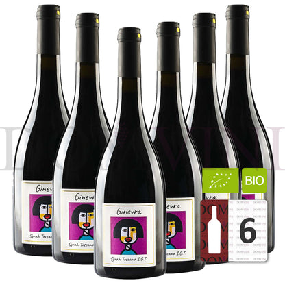 GLI ARCHI "Ginevra" Syrah Toscana IGT 2019 Bio - 6er Weinpaket