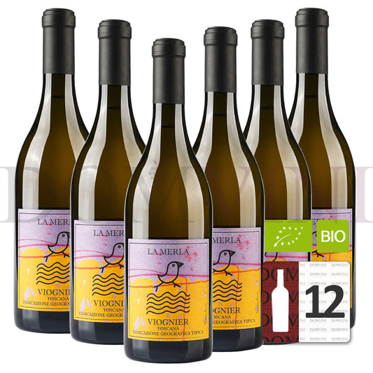GLI ARCHI La Merla "Viogner" Toscana IGT 2022 Bio - 12er Weinpaket