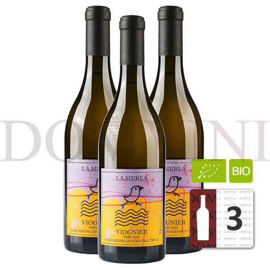 GLI ARCHI La Merla "Viogner" Toscana IGT 2022 Bio - 3er Weinpaket