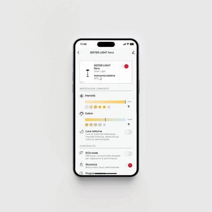 Sister Light Wi-Fi 3K Akku-Tischlampe IP65 Dimmbar Lighting App (Design Federico de Majo) - Zafferano