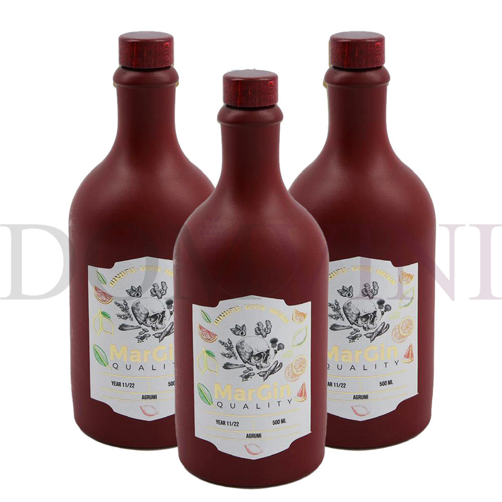 MarGin Quality "Agrumi"  Premium Gin 45% vol. 500ml - Made in Italy | 3er Pack