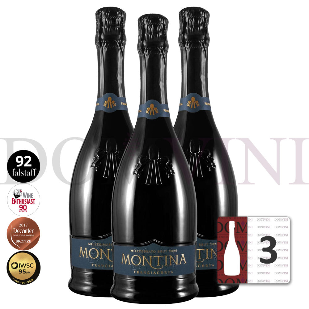 Montina Franciacorta Millesimato Brut DOCG 2019 "Neue Kollektion" - 3er Schaumwein-Paket