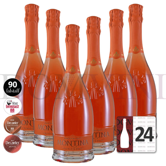 Montina Franciacorta Rosè Extra Brut DOCG "Neue Kollektion" - 24er Schaumwein-Paket