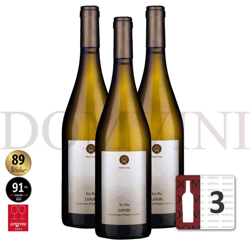ORLANDO ABRIGO "Trés Plus" Chardonnay Langhe DOC 2020 - 3er Weinpaket