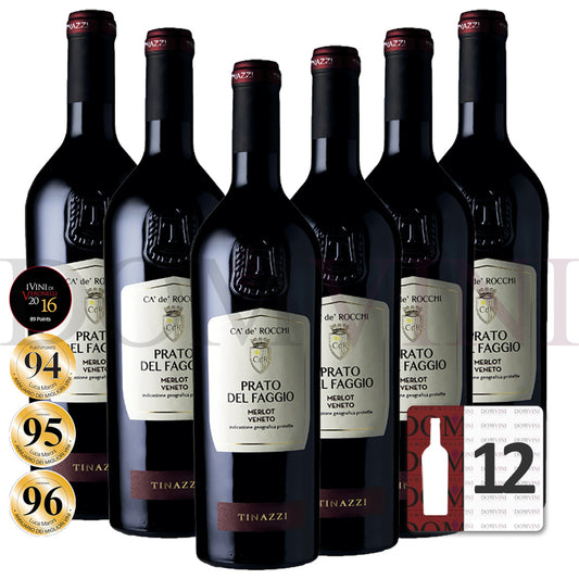Prato del Faggio Merlot Barriques IGT 2020 - Ca' De' Rocchi, TINAZZI - 12er Weinpaket
