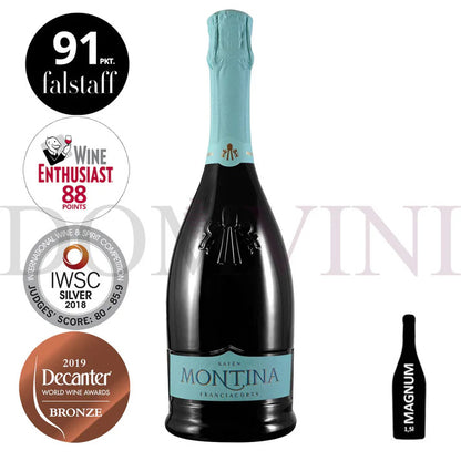 La Montina Franciacorta Satèn DOCG - Magnumflasche 1,5l + 2 Gläser + OHK (Geschenkbox)