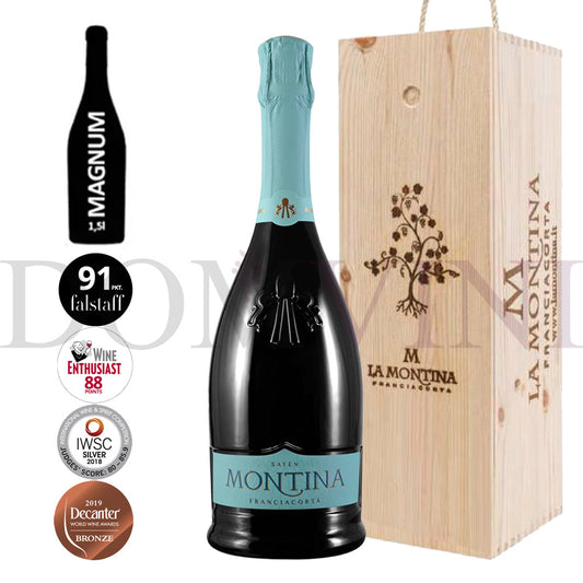 La Montina Franciacorta Satèn DOCG - Magnumflasche 1,5l + OHK (Geschenkbox)