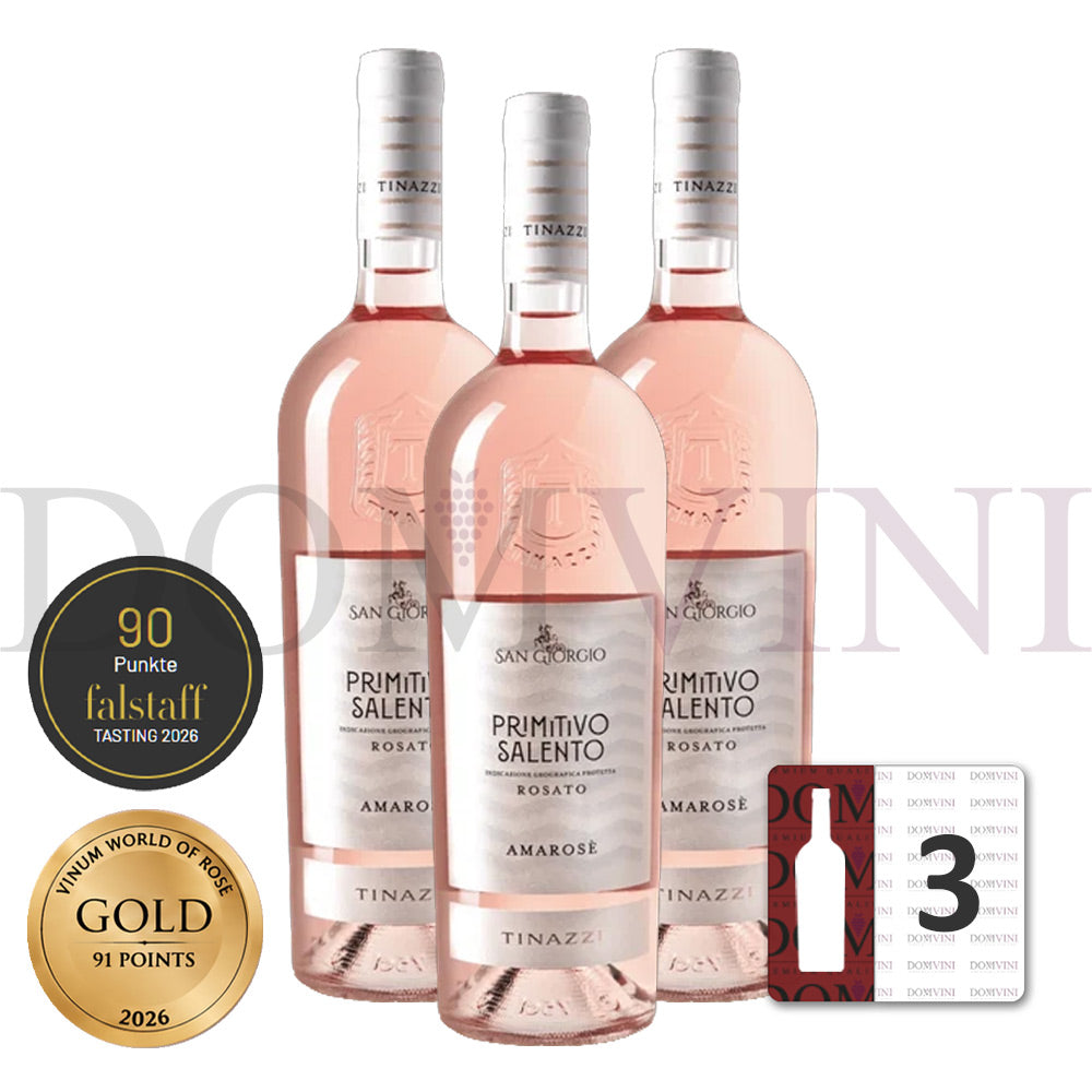 San Giorgio "Amarosè" Primitivo Salento Rosato 2025 IGP, Tinazzi  - 3er Weinpaket